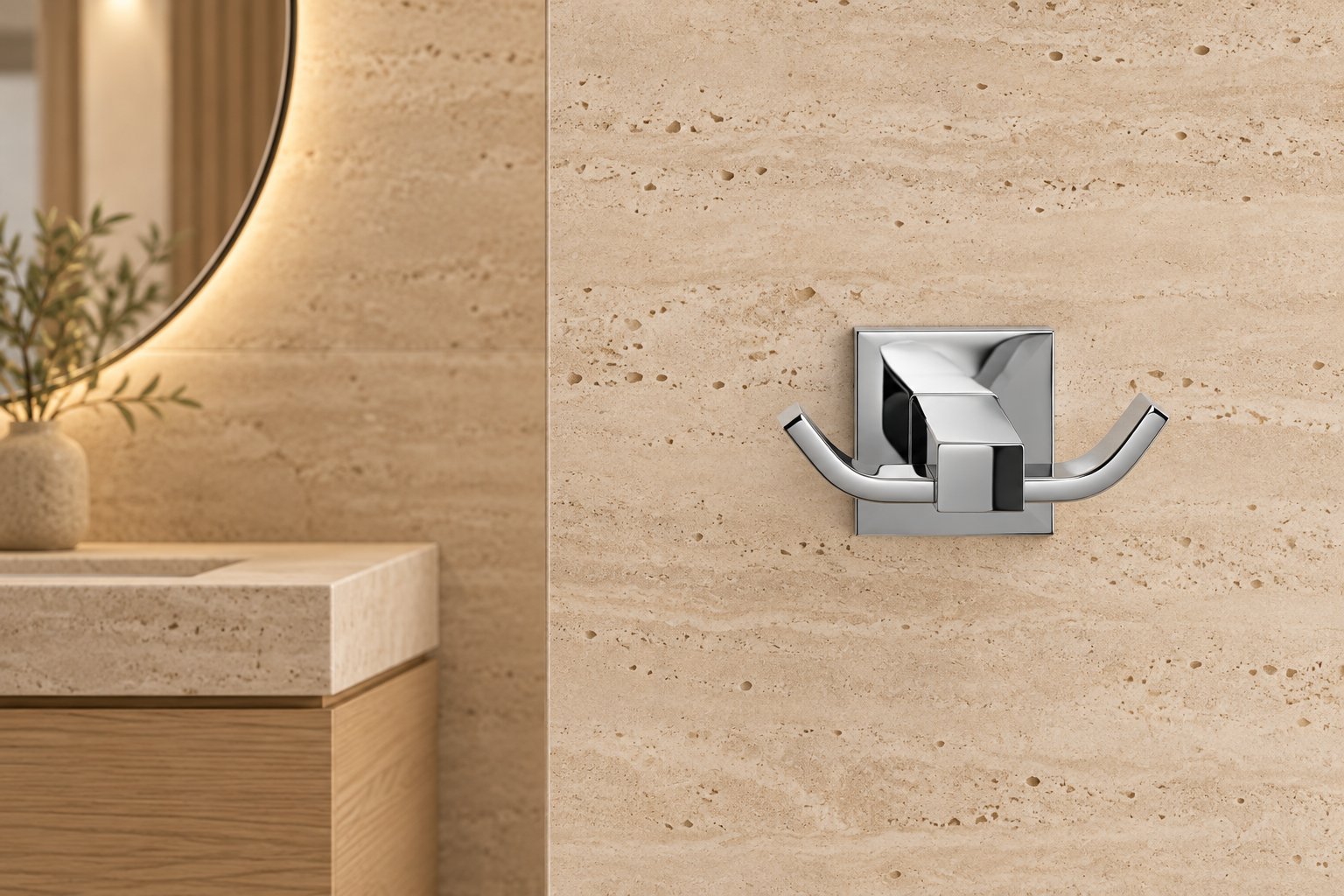 Lito bathroom accessory series in a hotel bathroom