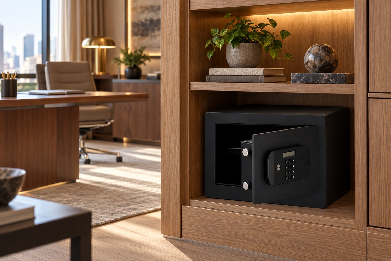 Yale YYSB/250/EB1 office safe in an office