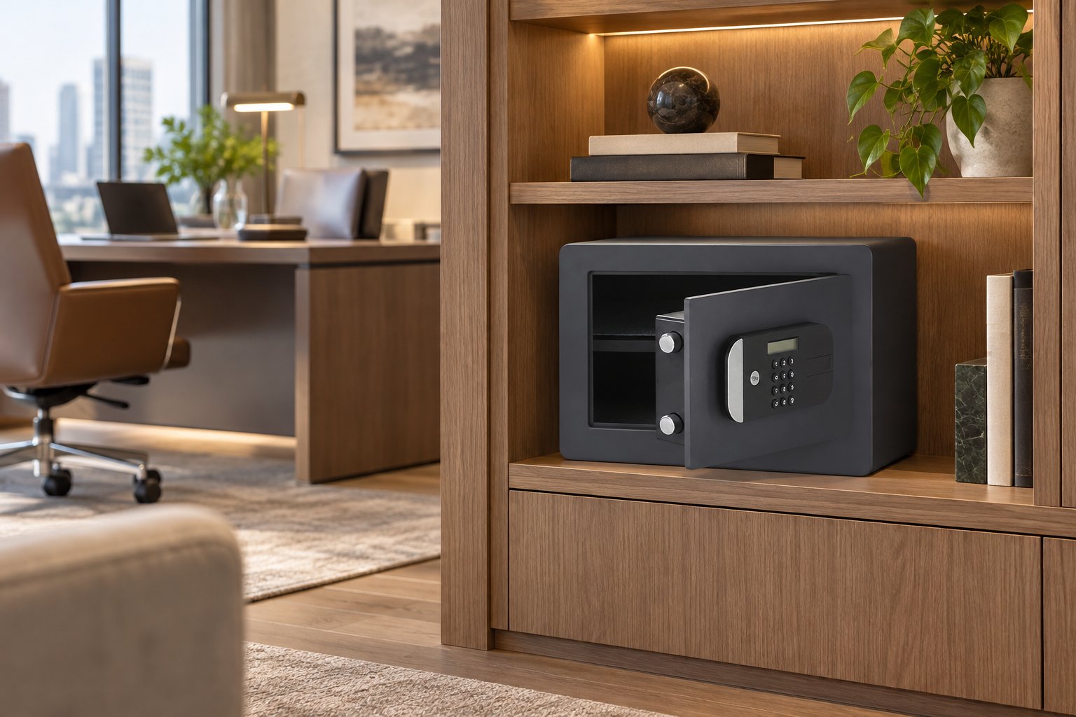 Yale YSEM/250/EG1 office safe in an office
