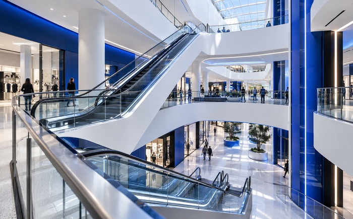 Escalators in a multi-storey shopping centre